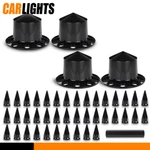 Truck Hub Wheel Set Fits Rear 33MM Nut Covers W/ Spiked Removable Cap Semi New. Price: $101.13.