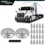 2X Front Hub For Semi Truck Wheel 33MM Nut Covers Spiked Silver New. Price: $62.26.