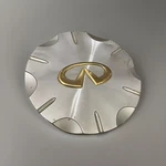 Infiniti 135 Center Cap, 2002-2004 Part Number 40315 AR000 Gold Used. Price: $15.00.