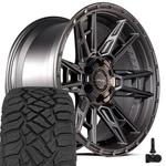 Set 4PS20 22X10 Black 4PLAY Rims & 33X12.50R22 R/t Tires, Tpms 6X135 6X139.7 New. Price: $2357.00.
