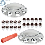 1 Pair With Hub Cap 33MM Lug Nuts Chrome Front Axle Wheel Cover Center New. Price: $41.64.