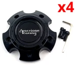 Set Of 4 American Racing Gloss Black Bolt-on Lug Center Cap AR933 Pn: 1529S01 New. Price: $110.00.