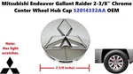 Mitsubishi Endeavor Gallant Raider 2-3/8" Chrome Center Wheel Hub Cap 52014332AA New. Price: $9.50.