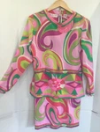 Vintage 1980S Pia Rucci 2 Pc 100% Silk Designer Pop Art Geometric Pink Green Unspecified. Price: $85.00.