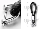 Black Braided Pu Leather 4.8" X 0.78" Strap Keychain Ring For Car Fob New. Price: $5.40.