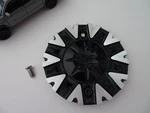 New Dip Silver/black Machined Custom Wheel Center # C10D67M-CAP, LG0804-49 Used. Price: $62.39.