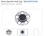 New 2X Silver Sparkle Hub Cap Gm (09593298)2000-2016 Chevrolet Impala (police). Price: $125.00.