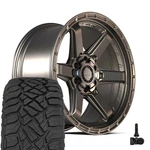 SET(5) 17X9 Bronze 4PLAY Rims & 33X12.50R17 R/t Tires, Tpms 5X127 5X139.7 New. Price: $2813.00.