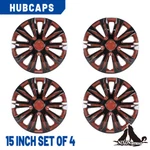 4 Pack 15" Black & Red Lacquer Wheel Covers Snap On Hubcaps For Nissan Versa R15 New. Price: $44.99.