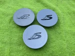 Porsche 911 Wheel Center Caps Set (3X) 99336130303 Silver Black Crest Oem Used. Price: $120.00.