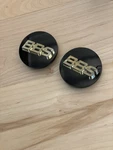 Pair Of Bbs Wheels Black Gold Center Caps 56.24.120 5624120 Used. Price: $80.00.