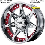 7 New Red 389K20R Moto Metal MO961 20" Wheel Rim Inserts With Screws. Price: $39.95.