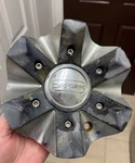 Dakar Wheels DK642295/2410-CAP Center Chrome And Black Hubcap Used. Price: $49.00.
