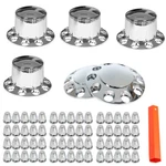 Chrome Hub Cover Semi Truck Wheel Kit Axle 33MM Lug Front & Rear Complete New. Price: $118.43.