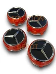 Set Of Raised Red Black Center Cap For Mercedes Benz Amg 0004000900 75MM New. Price: $28.99.