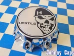 Hostile Wheels # HC-8003C New Chrome "skull" Center Cap Jc (qty. 1). Price: $49.50.