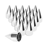 33MM X 1/4" Chromed Spike Lug Nuts Covers Push On,abs Plastic Caps P... New. Price: $60.03.