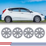 Silver 14" Set Of Wheel Covers Snap On Hub Caps For 2012-2017 Hyundai Accent New. Price: $48.99.