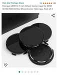 4 Center Caps For Bmw Wheels 68 Mm 2.7" Pro 1993 Black New. Price: $14.95.