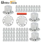 33MM Lug Front & Rear Chrome Hub Cover Semi Truck Wheel Kit Axle New. Price: $110.21.