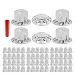 Chrome Hub Cover Semi Truck Wheel Kit Axle 33MM Lug Front & Rear Abs New. Price: $118.97.