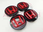 Black/red Honda Set Of 4 Wheel Center Caps 69MM Remanufactured. Price: $17.99.