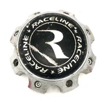Raceline Wheel Center Hub Cap 8 Lug Chrome & Black Bolt On 311164 Used. Price: $44.00.