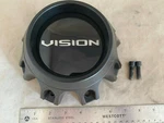 Vision Wheels Matte Flat Black Rim Hub Cover Center Cap C416-8NL Lug Used. Price: $49.00.