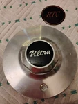 Ultra #8355 Machined 7-1/4" Wheel Center Cap No Tool Damages. Cracked Emblem. Used. Price: $79.99.