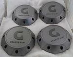 Granite Alloy Wheels Silver Custom Center Caps Set 4 # A89-8856G Used. Price: $199.95.