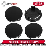 Kitspro 4X 2.25IN. Wheel Center Caps For Tesla Outer 57MM Inner 50MM Gloss Black New. Price: $18.99.