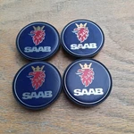 Saab 9-2X 9-3 9-5 9-7X, Center Cap Set Of 4, 1999-2012, P/n 12802437 Blue Used. Price: $49.95.