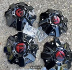 Fuel Wheel Caps 4 Pcs 1001-63GBQ Gloss Black With Red Logo Used. Price: $110.00.