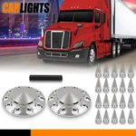 Front Hub Wheel Nut Covers Spiked 33MM 2PCS Fit For Chrome Semi Truck New. Price: $63.59.