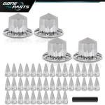 New 4PCS Rear Hub For Semi Truck Wheel 33MM Nut Covers Spiked Silver. Price: $127.34.