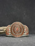 Native American Zuni Needlepoint Ox Blood Coral Sterling Silver Bracelet New. Price: $3603.60.