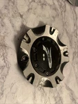 Platinum Custom Wheel Center Cap, Black And Silver, Part Number CES-15023/M 01 Used. Price: $25.00.