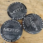 Motiv Custom Wheel Center Set Of 3, Gloss Black, Part # CAP-MP-B21 Used. Price: $40.00.