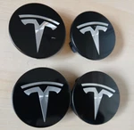 Set Of 4 Tesla Black Silver 56MM Center Hub Caps For Model 3, X, 6005879-00-A Remanufactured. Price: $21.50.