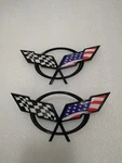 1997-2004 Chevy Corvette C5 Front/rear Hood Bumper Emblem Badge Usa Flag New. Price: $48.99.