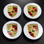 4 Porsche Silver Center Caps Concave 76MM Royal Crest 992 Cayenne ,911, Carrera, New. Price: $31.00.
