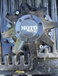 Brake Dust Moto Metal Single Gloss Black Aftermarket Wheel Center Cap # M-970 Used. Price: $24.99.
