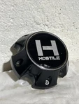 Hostile Black 5 Lug Custom Rim Wheel Center Hub Cap C-8016-C Used. Price: $34.00.